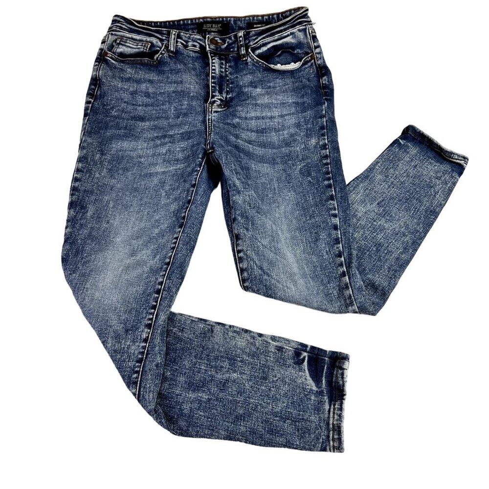 Judy Blue Jeans Womens 11/30 Blue Skinny Fit Acid Wash Stretch Denim JB88158 - Picture 3 of 13